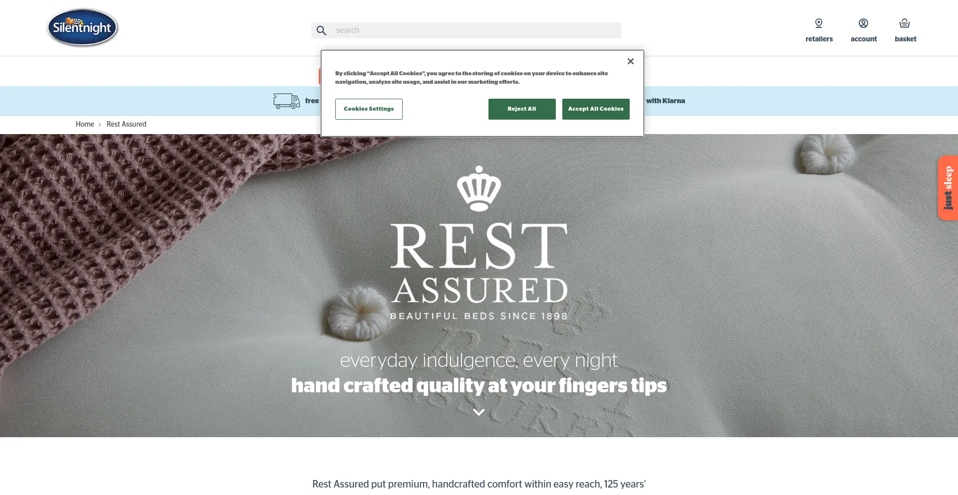 Screenshot of rest-assured.co.uk homepage