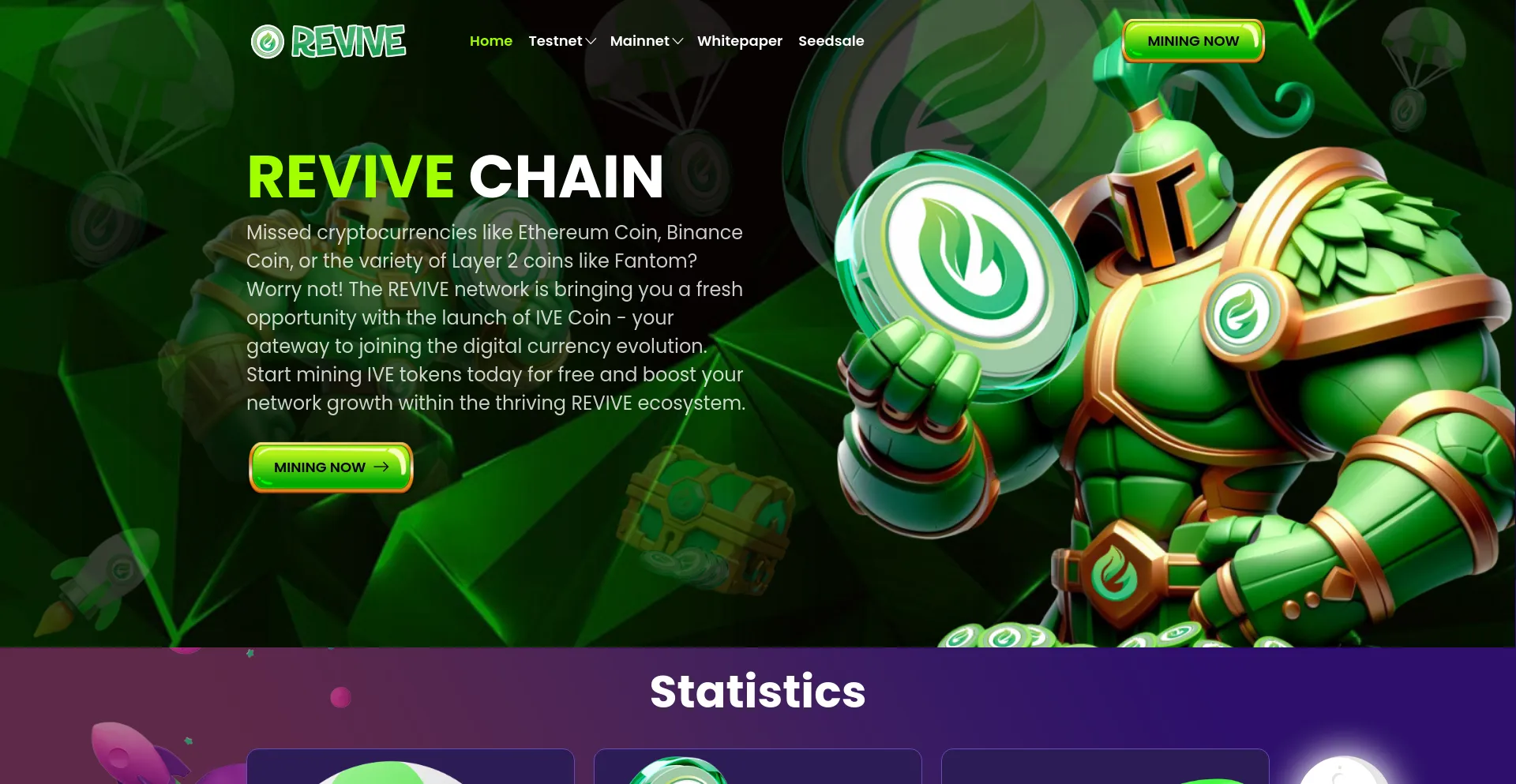 Screenshot of revive.global homepage