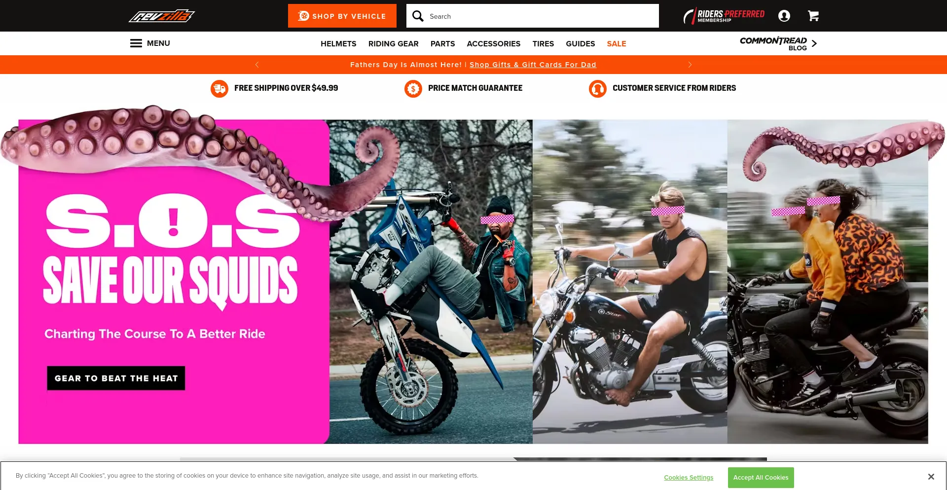 Screenshot of revzilla.com homepage