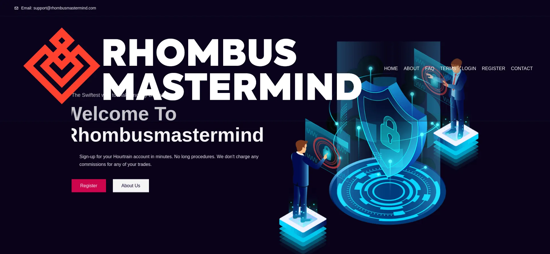 Screenshot of rhombusmastermind.com homepage