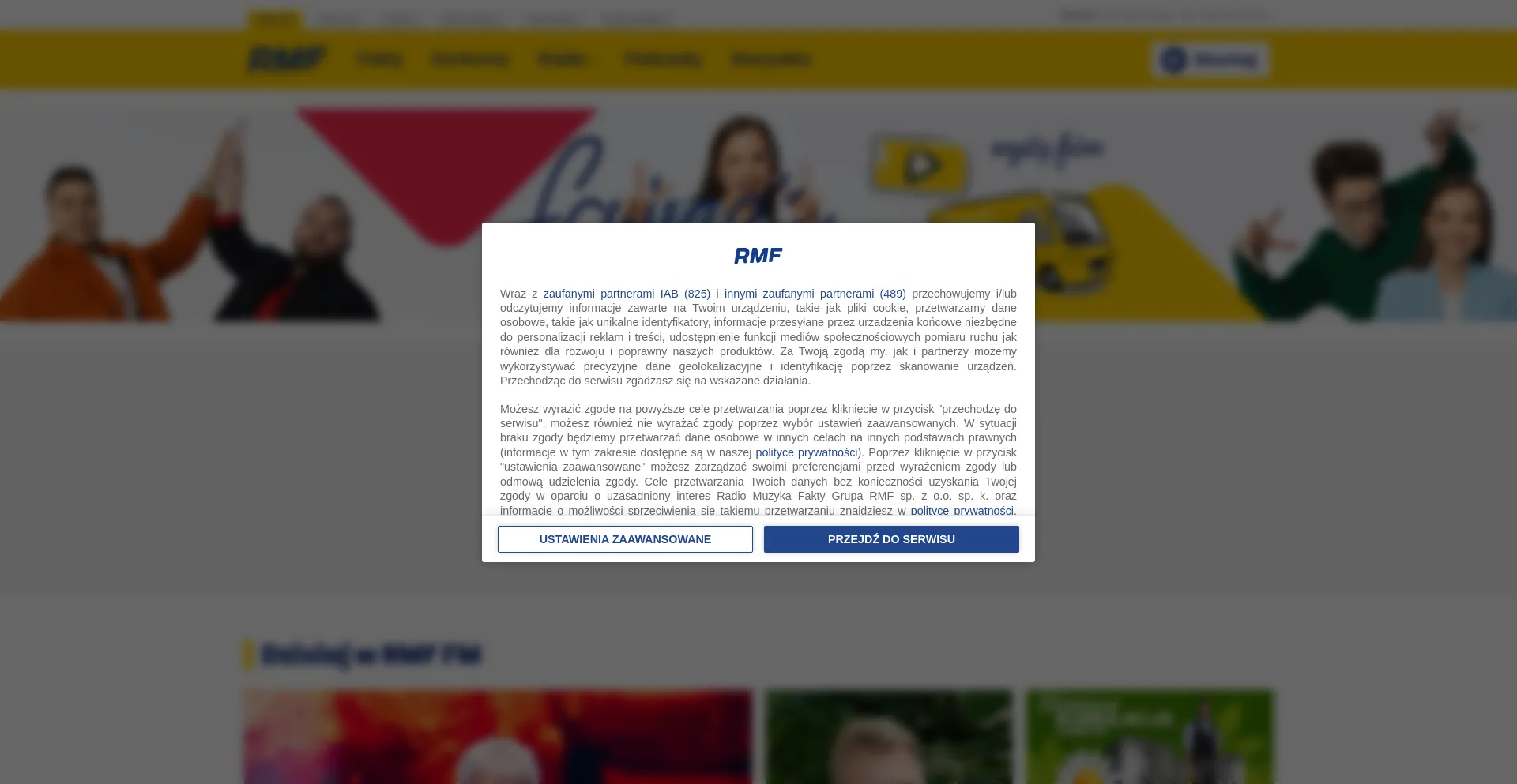 Screenshot of rmf.pl homepage