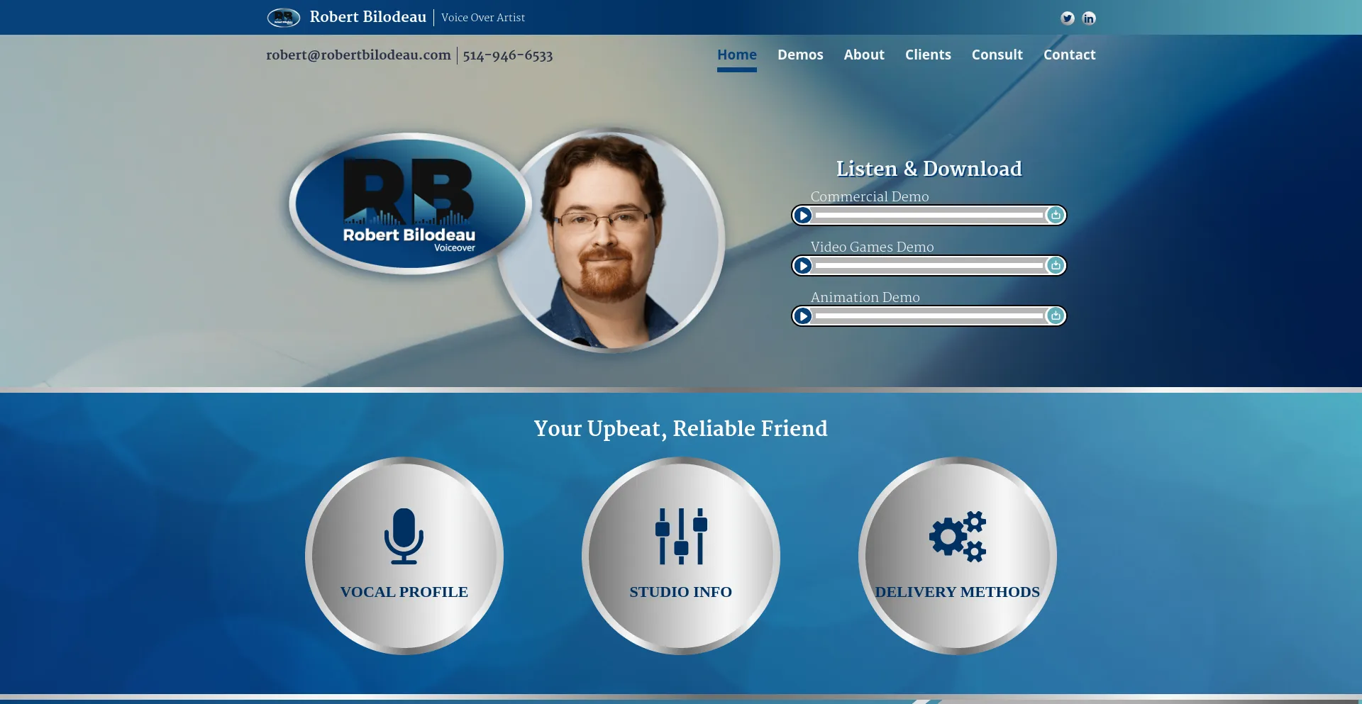 Screenshot of robertbilodeau.com homepage