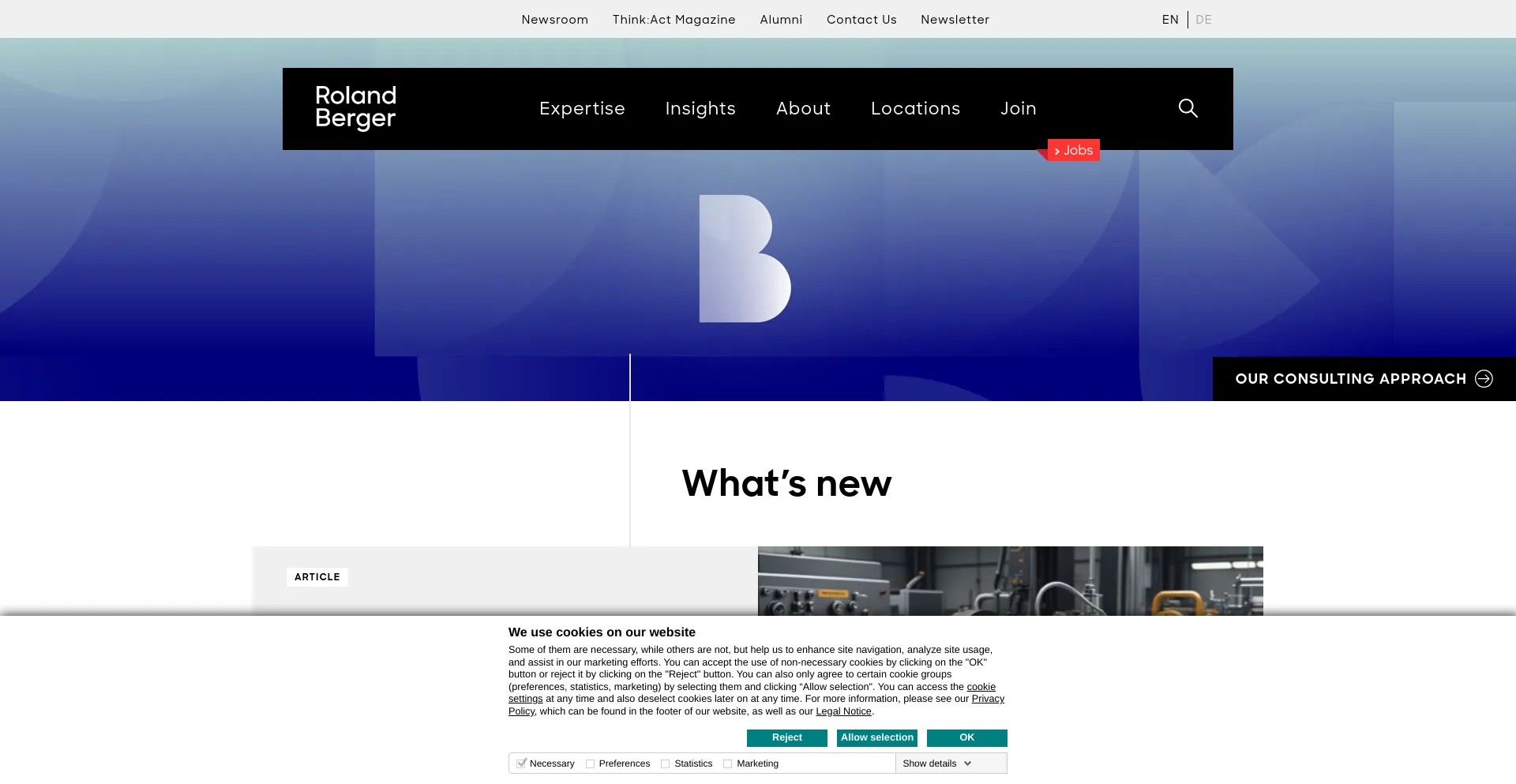 Screenshot of rolandberger.com homepage