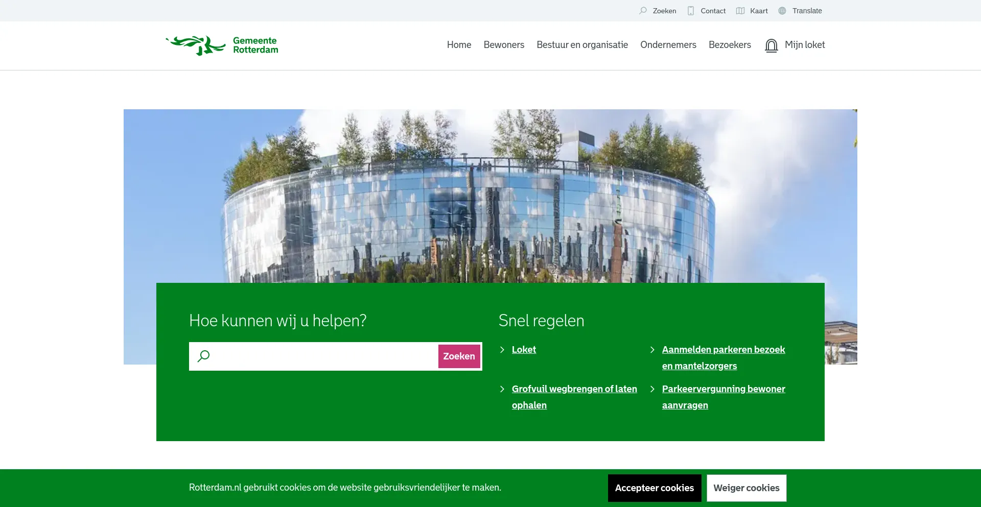 Screenshot of rotterdam.nl homepage