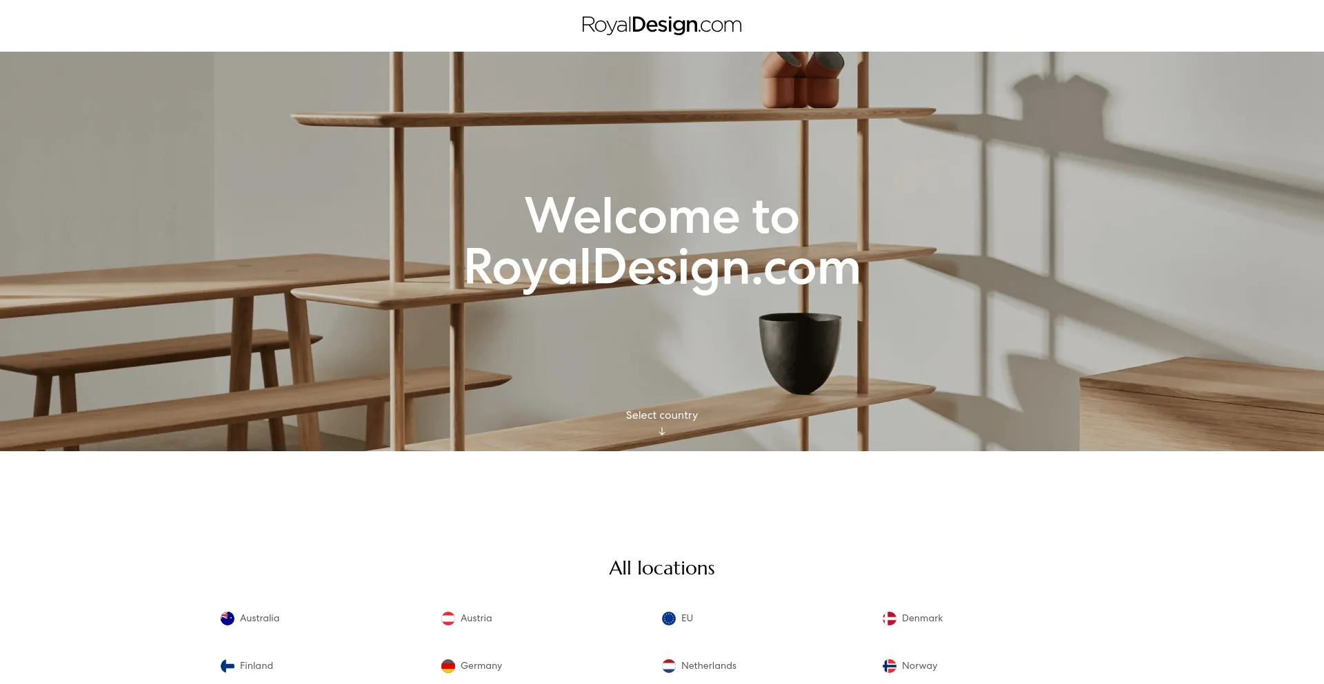 Screenshot of royaldesign.com homepage