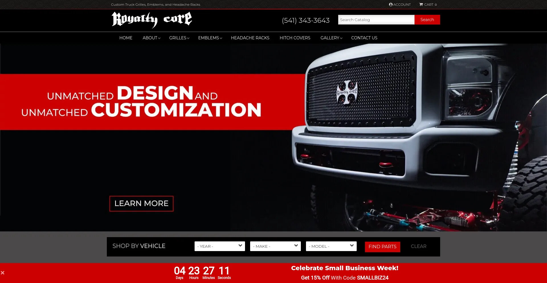 Screenshot of royaltycore.com homepage