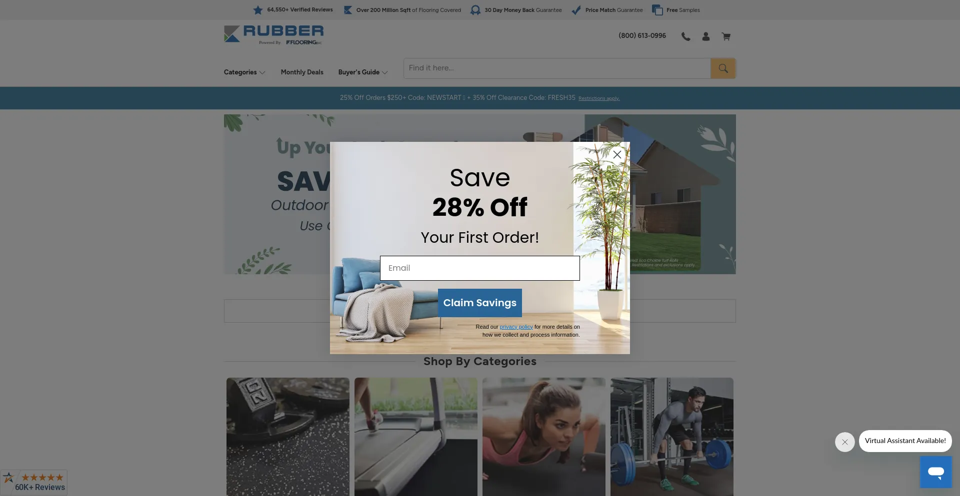 Screenshot of rubberflooringinc.com homepage