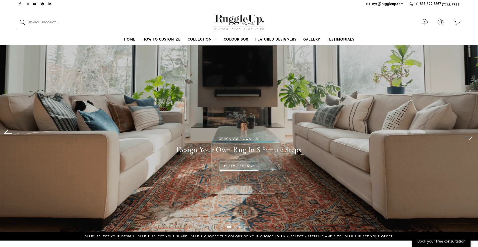 Screenshot of ruggleup.com homepage