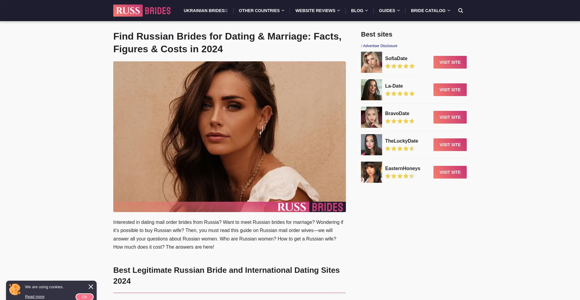 Screenshot of russbrides.net homepage