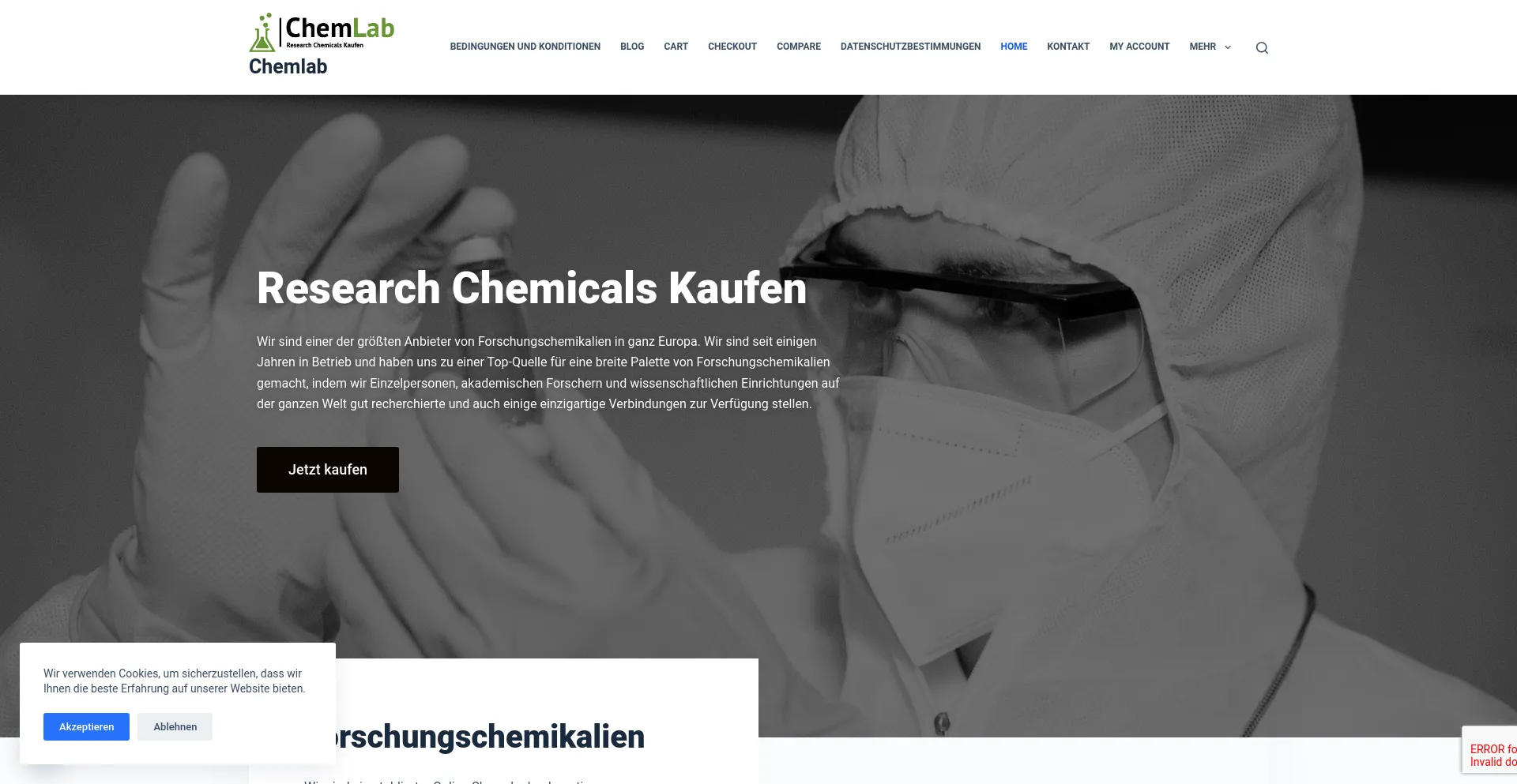 Screenshot of rxchemshop.net homepage