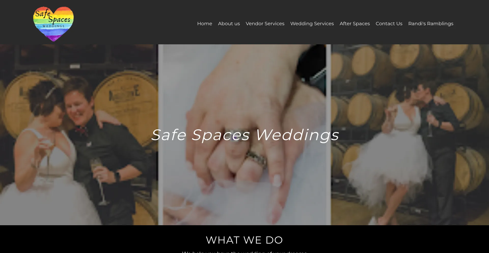 Screenshot of safespacesweddings.com homepage