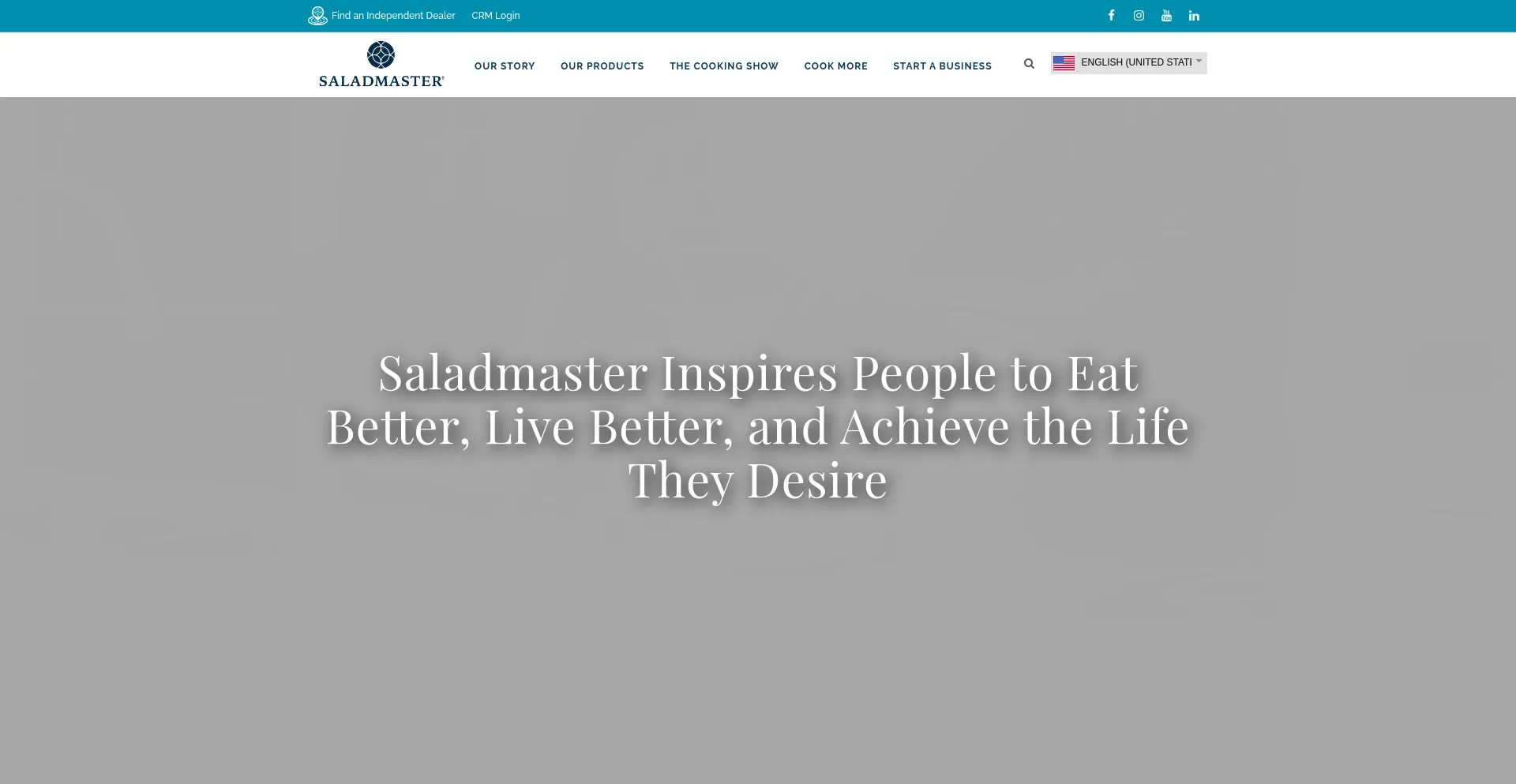 Screenshot of saladmaster.com homepage