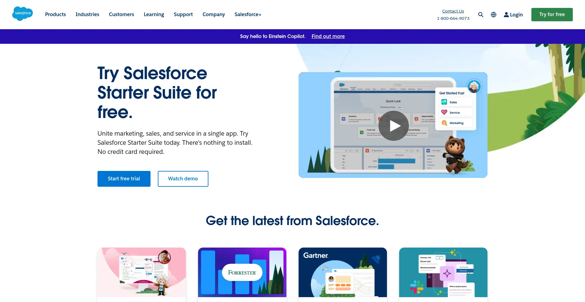 Screenshot of salesforce.com homepage