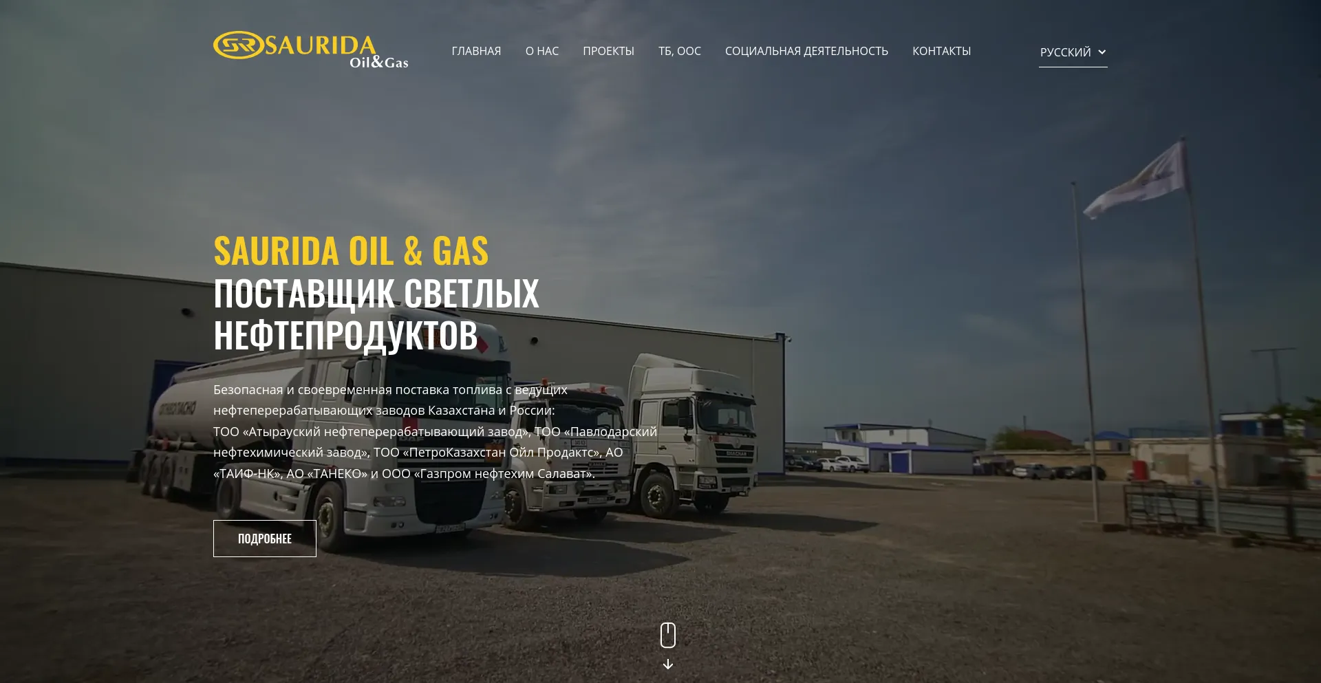 Screenshot of saurida.kz homepage