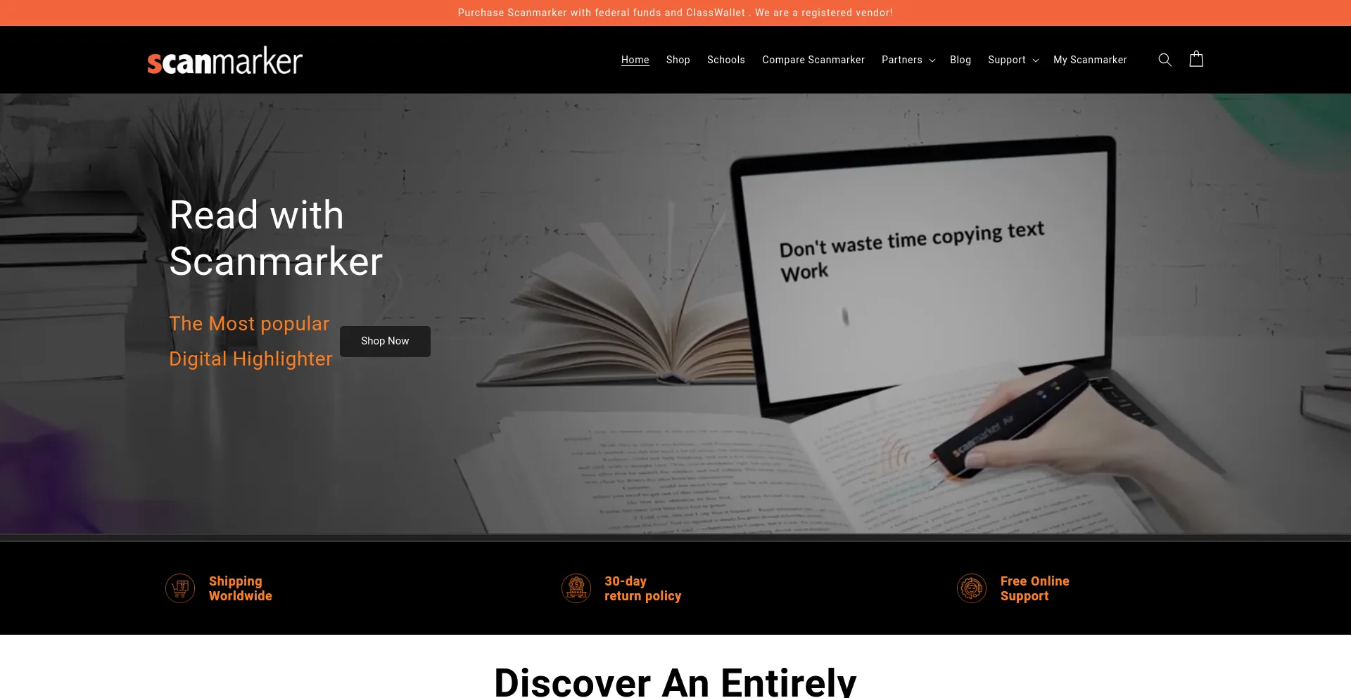 Screenshot of scanmarker.com homepage