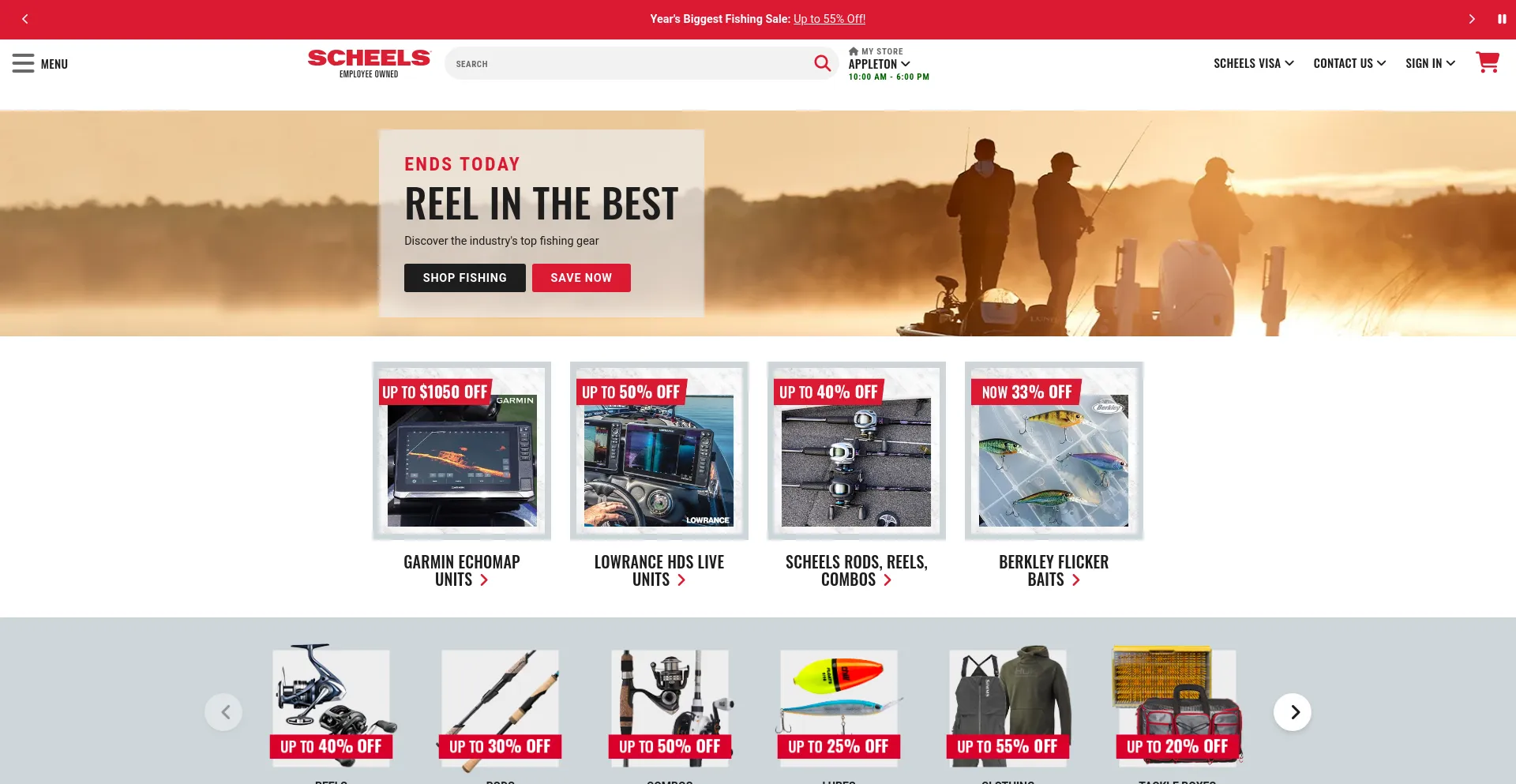 Screenshot of scheels.com homepage