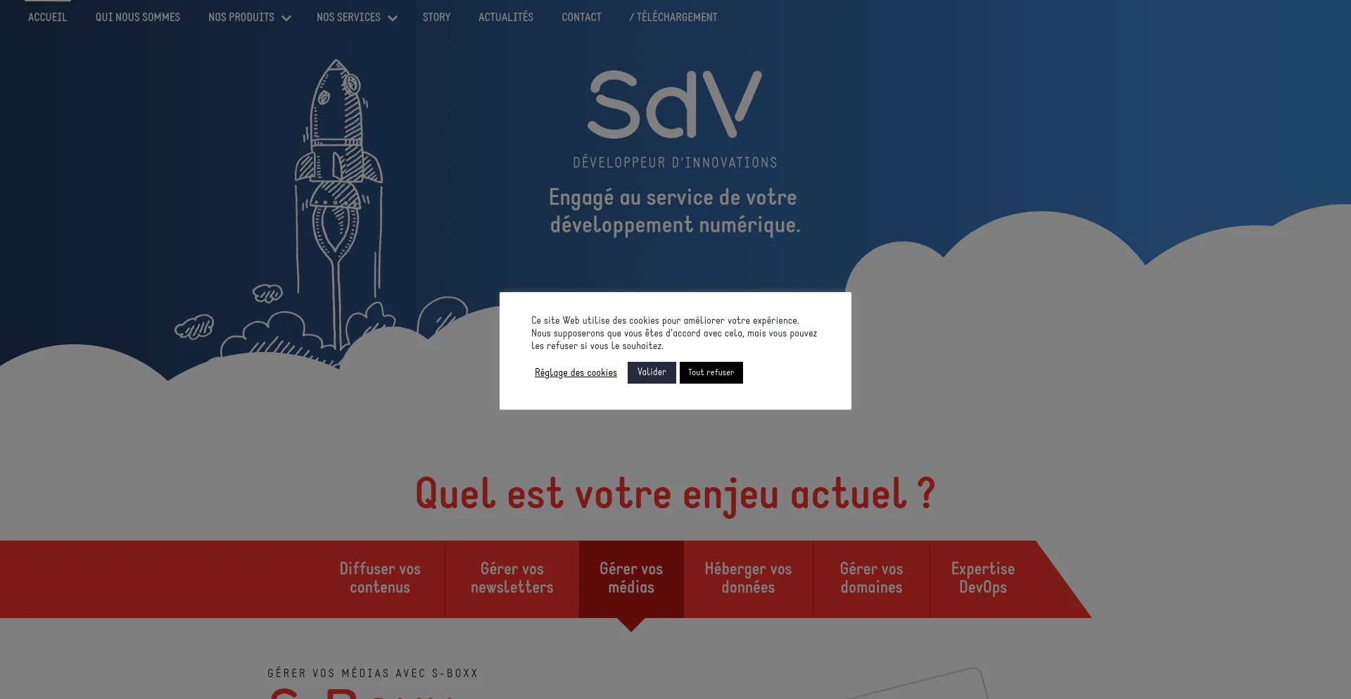 Screenshot of sdv.fr homepage