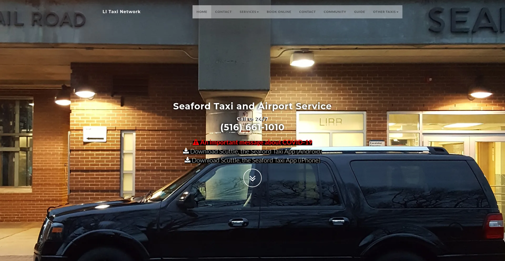 Screenshot of seafordtaxi.li homepage