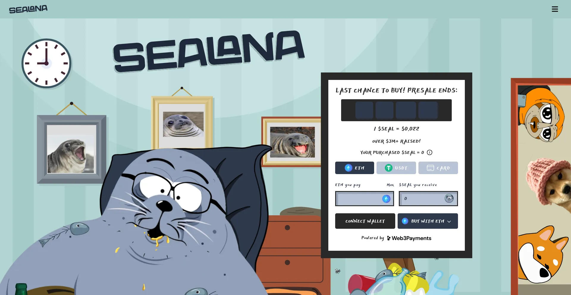 Screenshot of sealana.io homepage