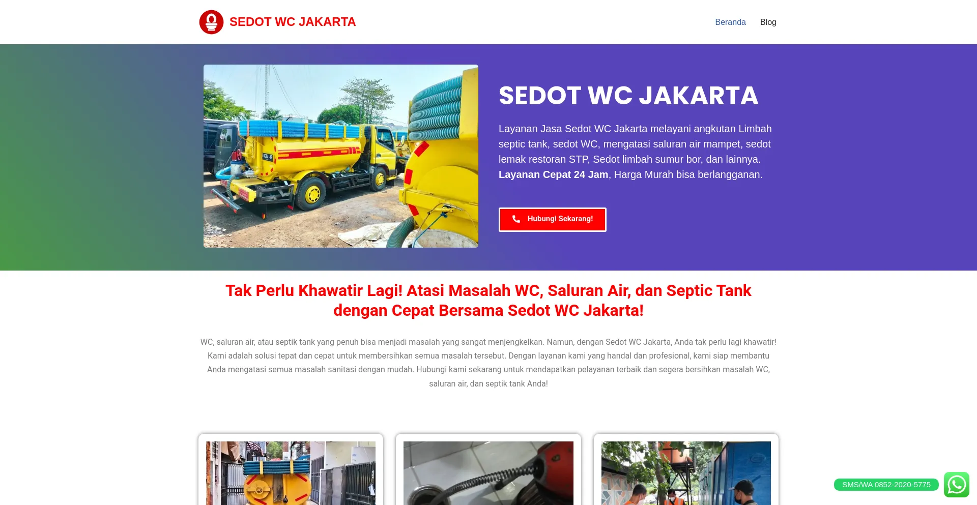 Screenshot of sedotwcjakarta.com homepage