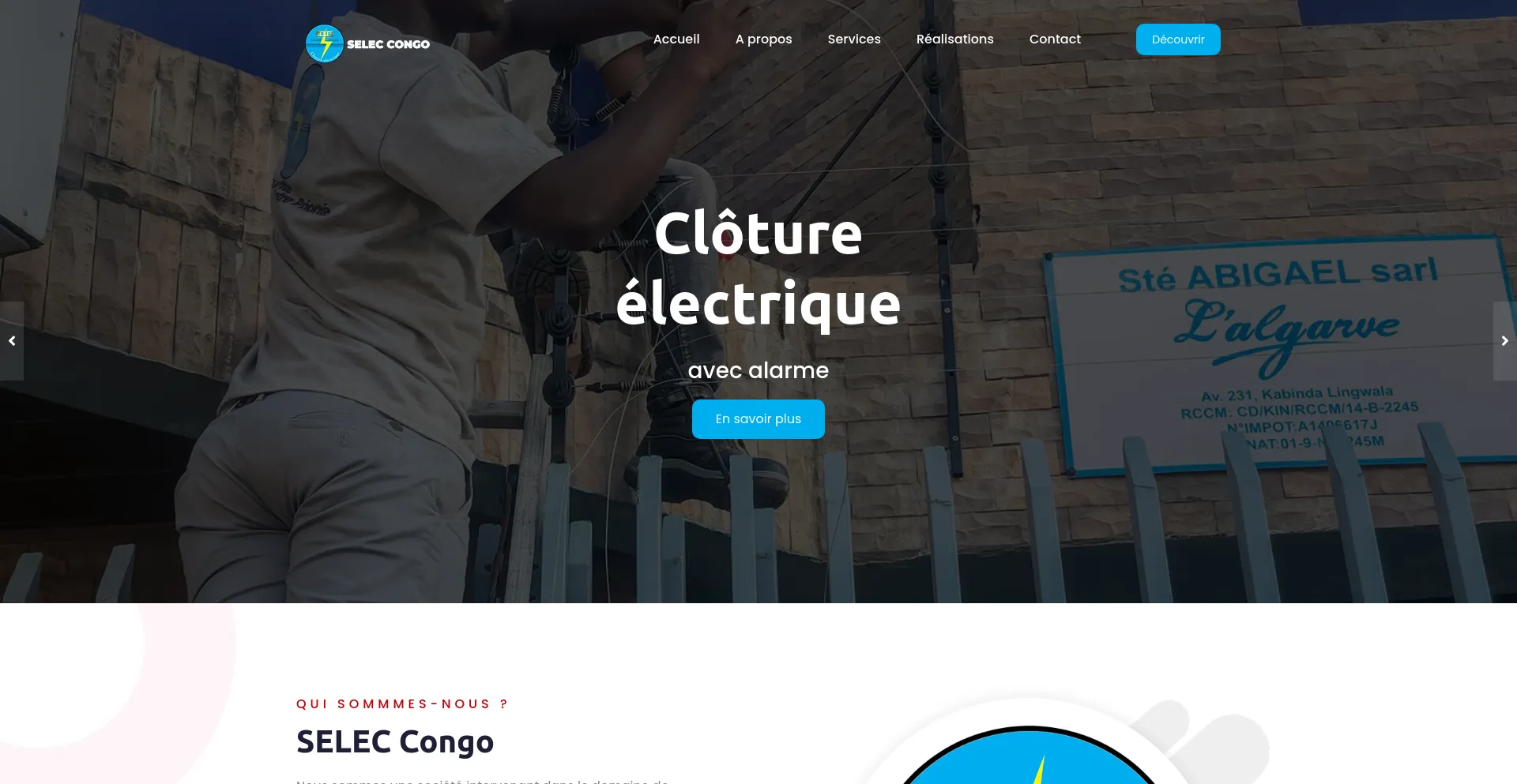 Screenshot of selec-cloturelectrique243.com homepage