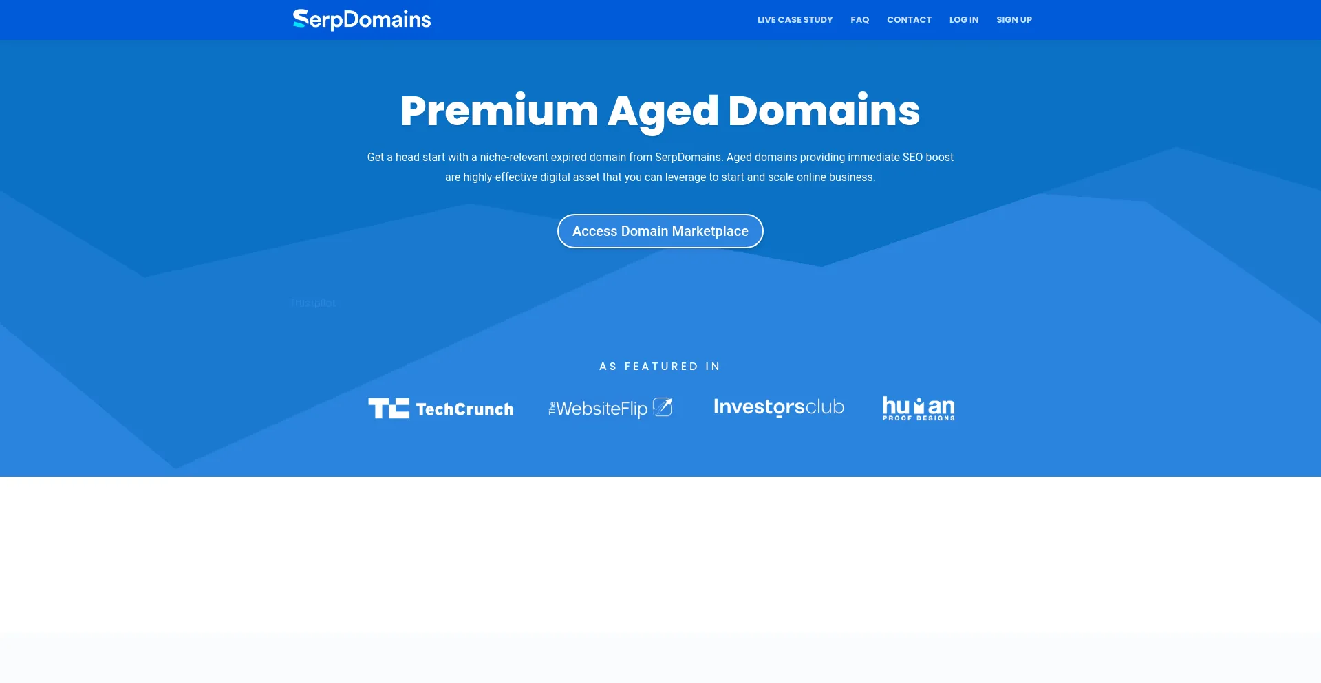 Screenshot of serp.domains homepage