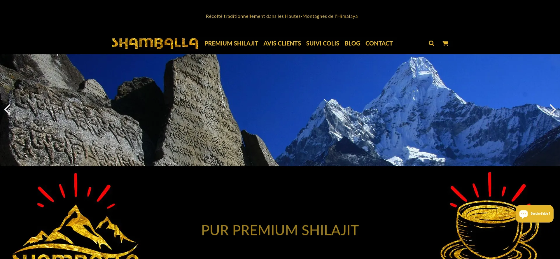 Screenshot of shamballa-shilajit.com homepage