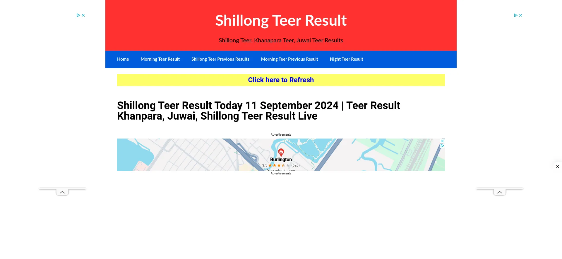 Screenshot of shillongteerresult.co.com homepage