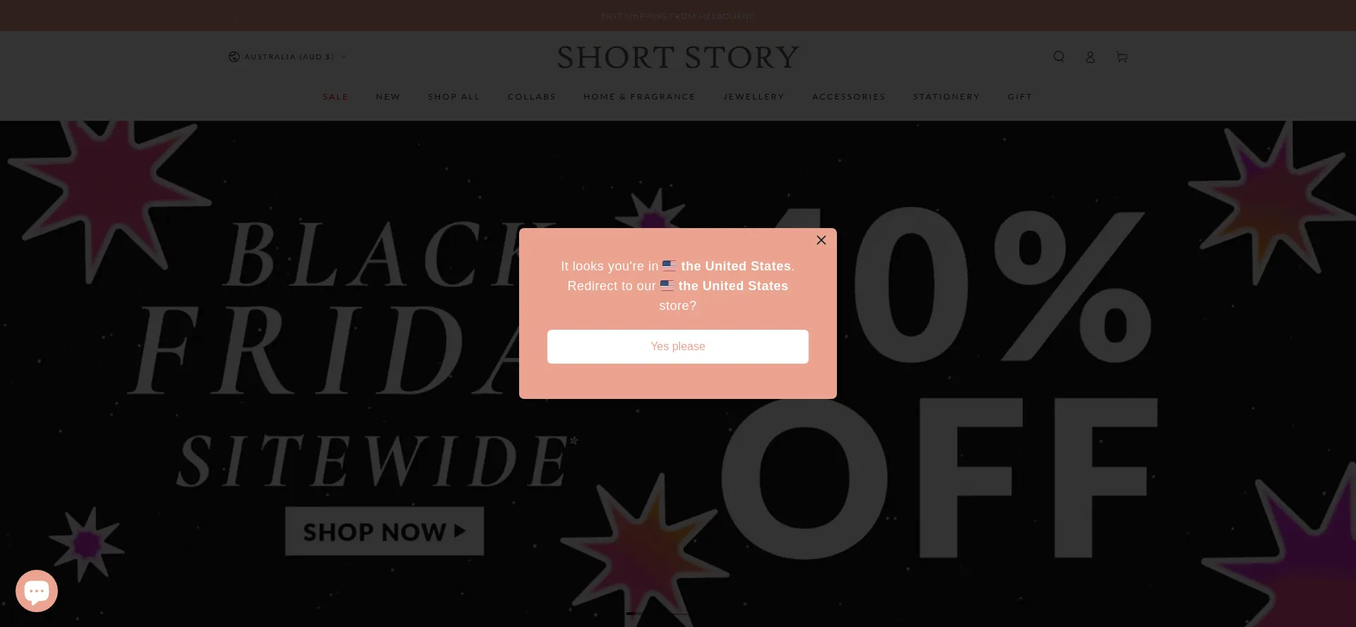 Screenshot of shortstory.com.au homepage