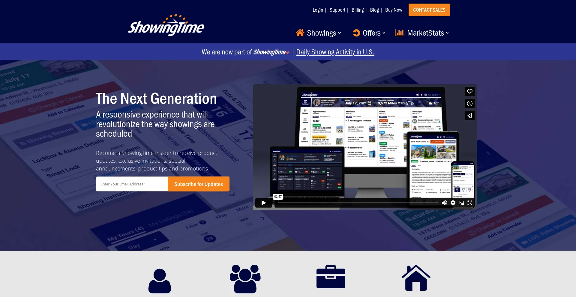 Screenshot of showingtime.com homepage