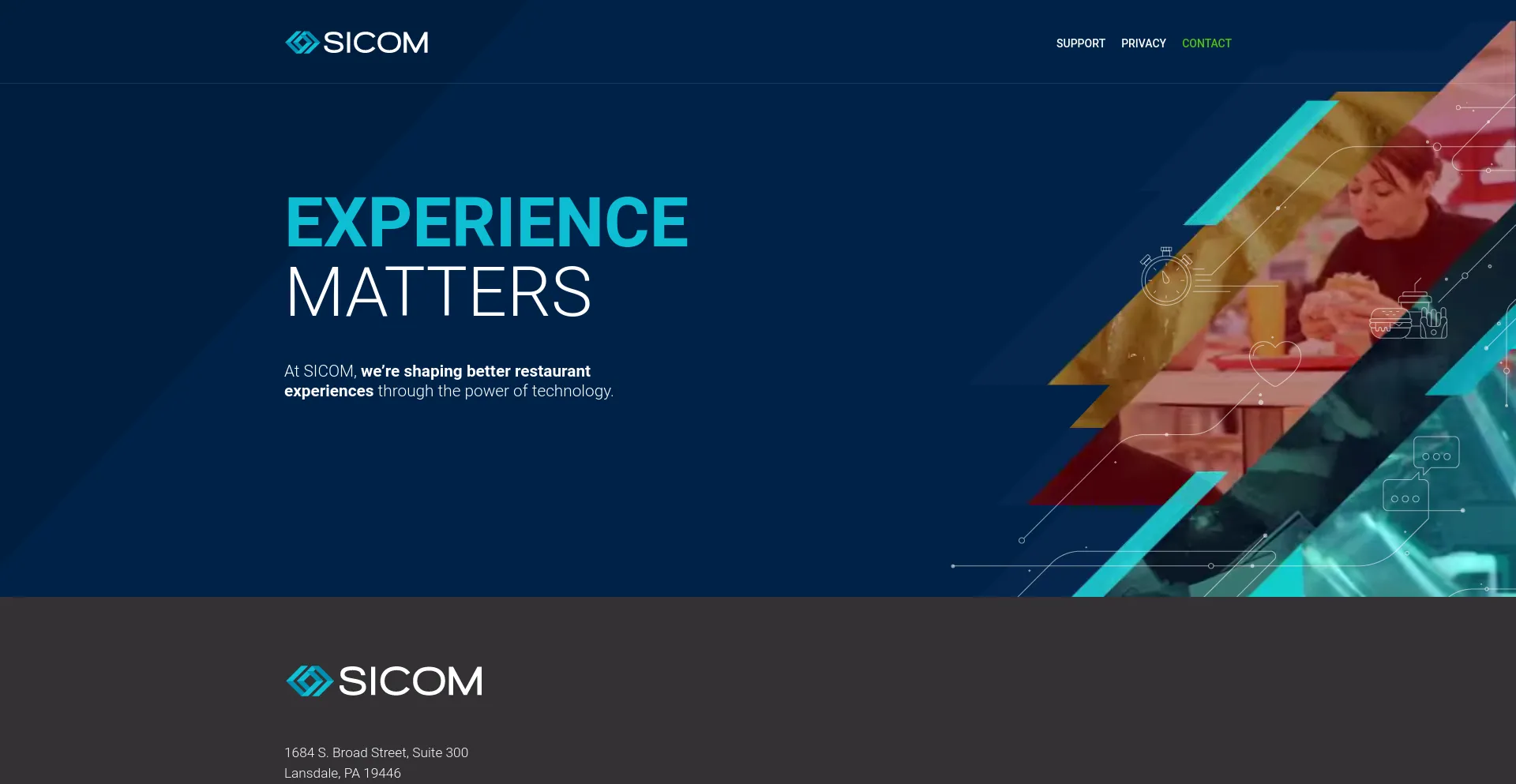 Screenshot of sicom.com homepage