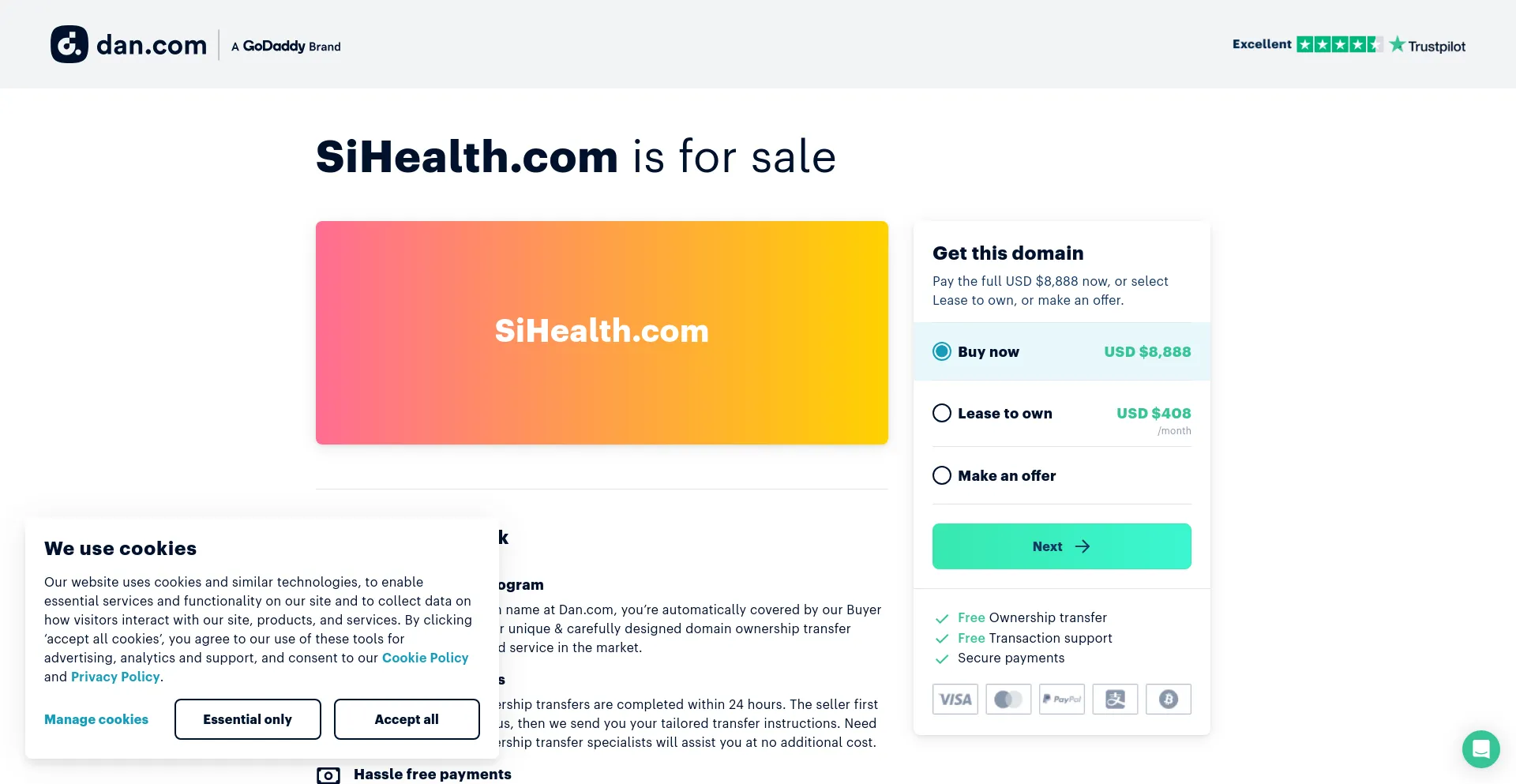 Screenshot of sihealth.com homepage