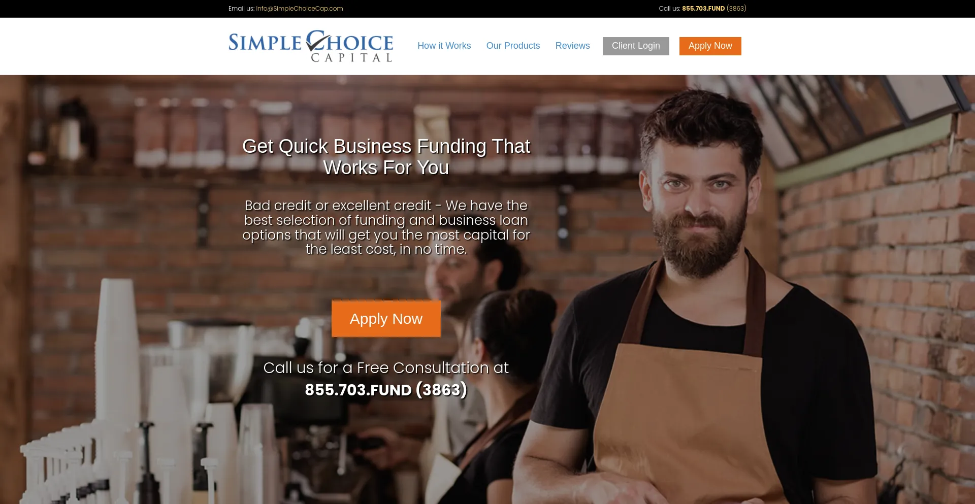 Screenshot of simplechoicecapital.com homepage