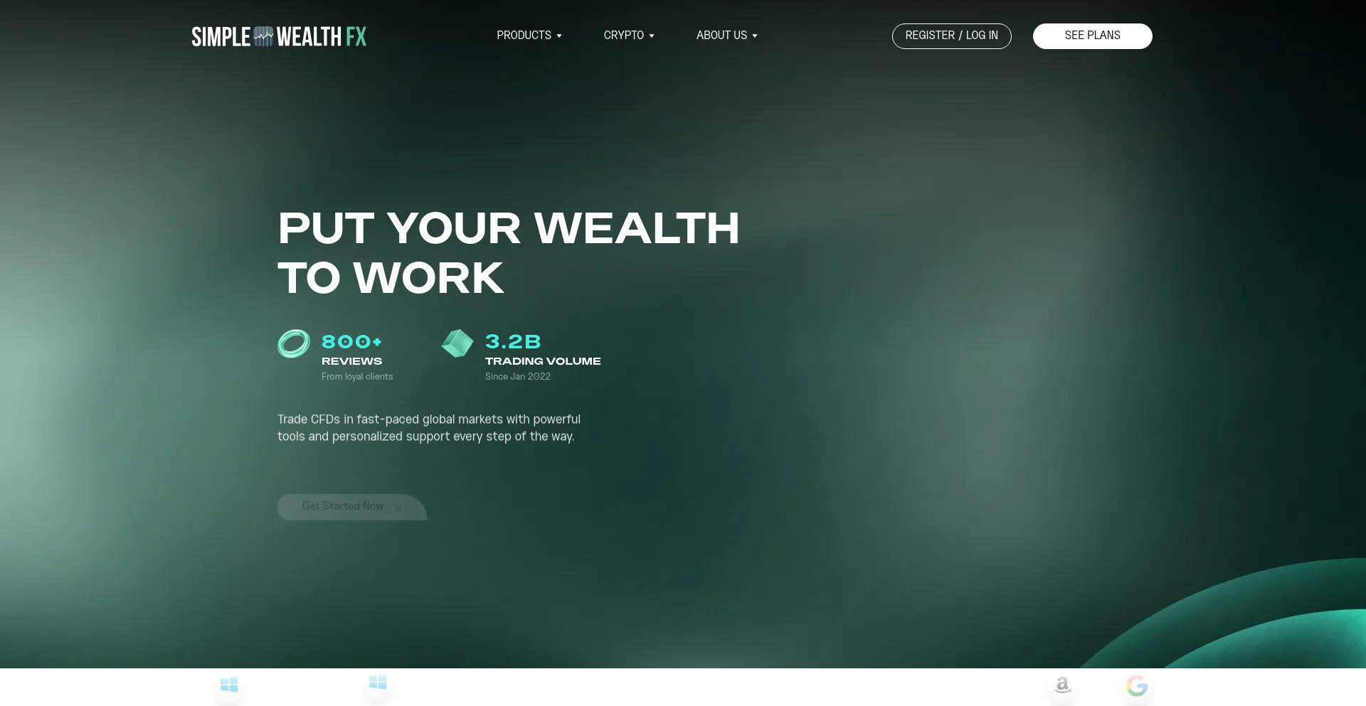 Screenshot of simplewealthfx.com homepage