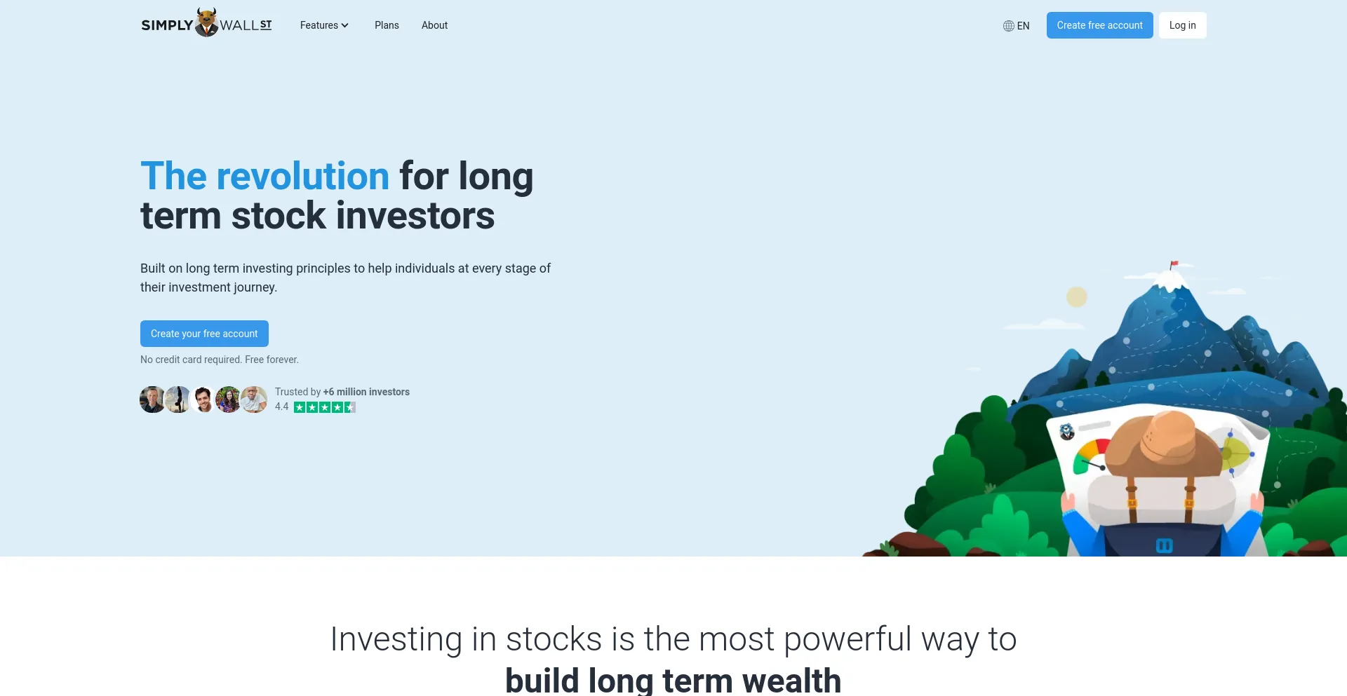 Screenshot of simplywall.st homepage