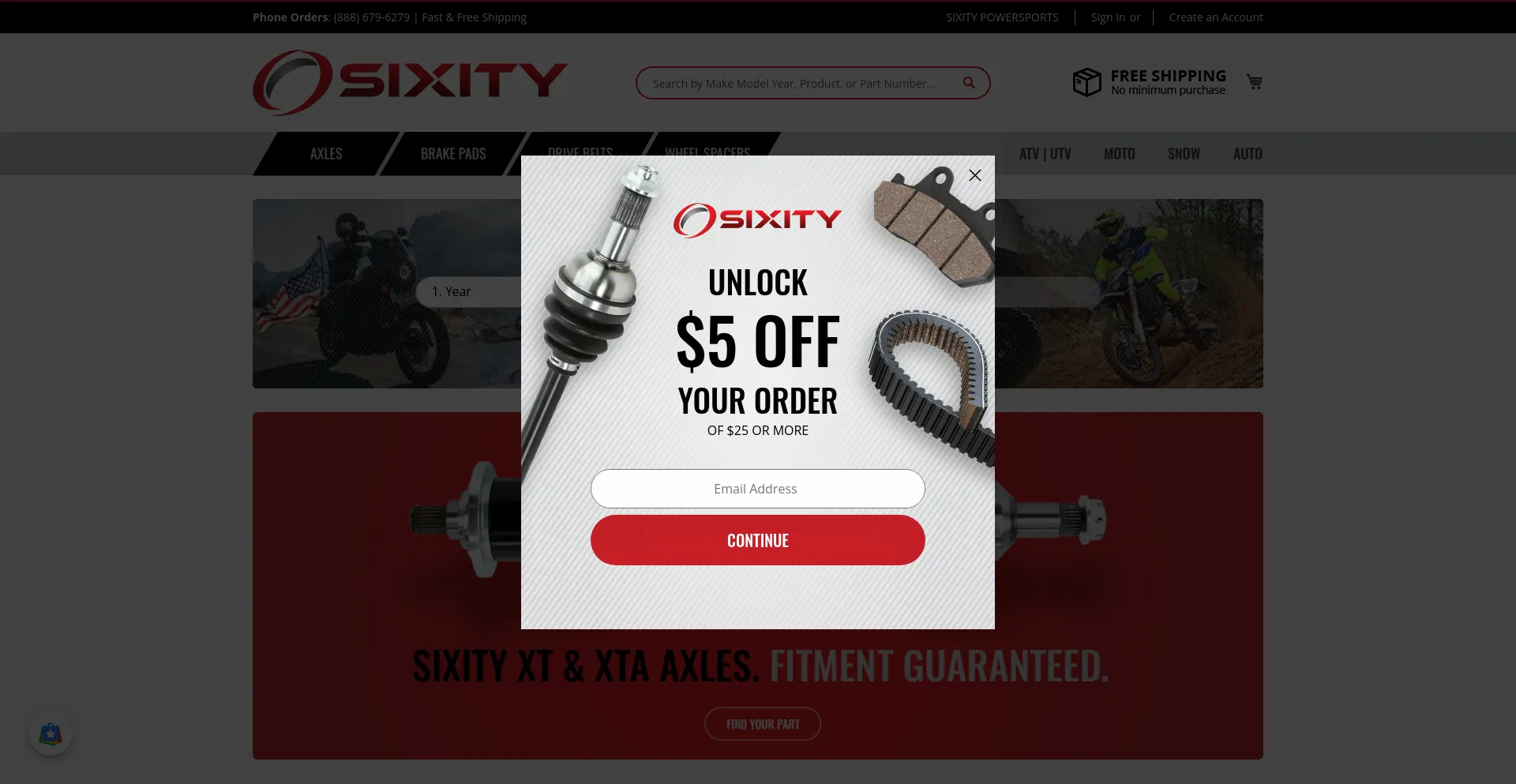 Screenshot of sixity.com homepage