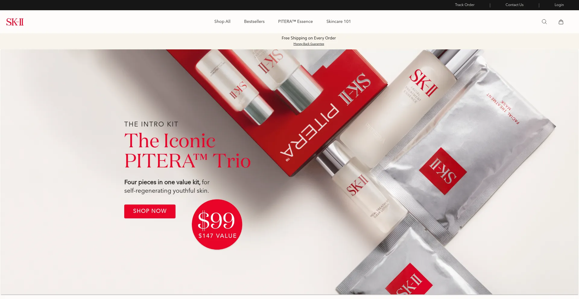 Screenshot of sk-ii.com homepage