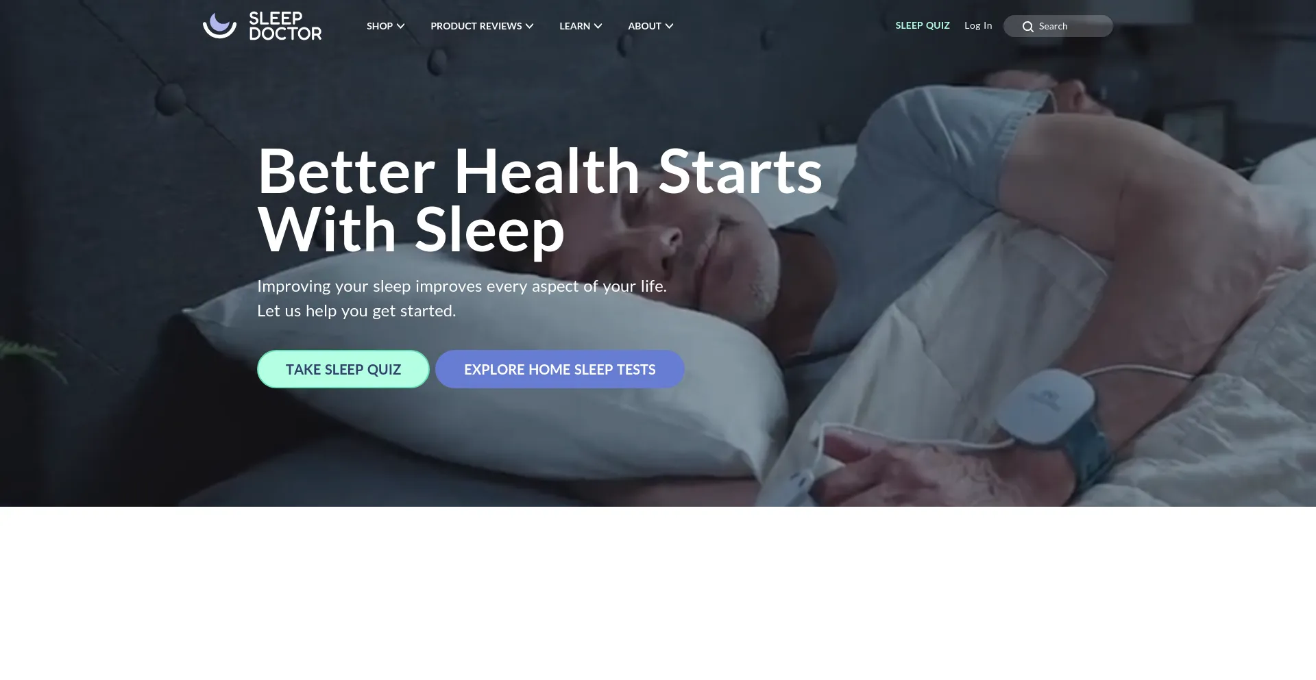 Screenshot of sleepdoctor.com homepage