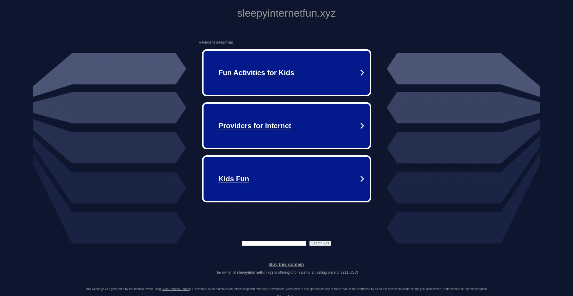 Screenshot of sleepyinternetfun.xyz homepage