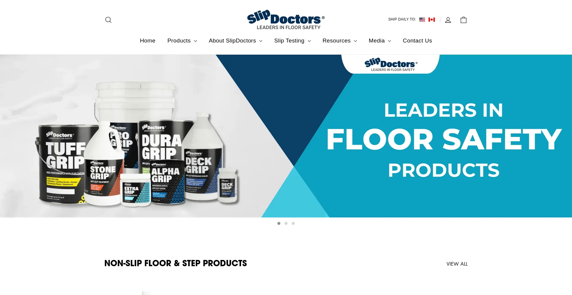 Screenshot of slipdoctors.com homepage