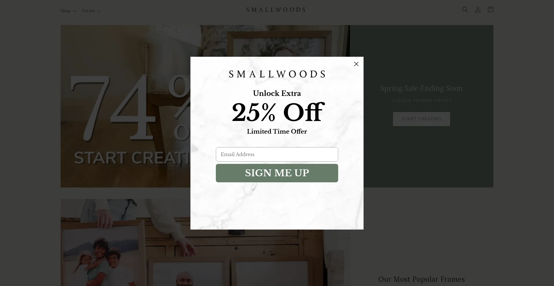 Screenshot of smallwoodhome.com homepage