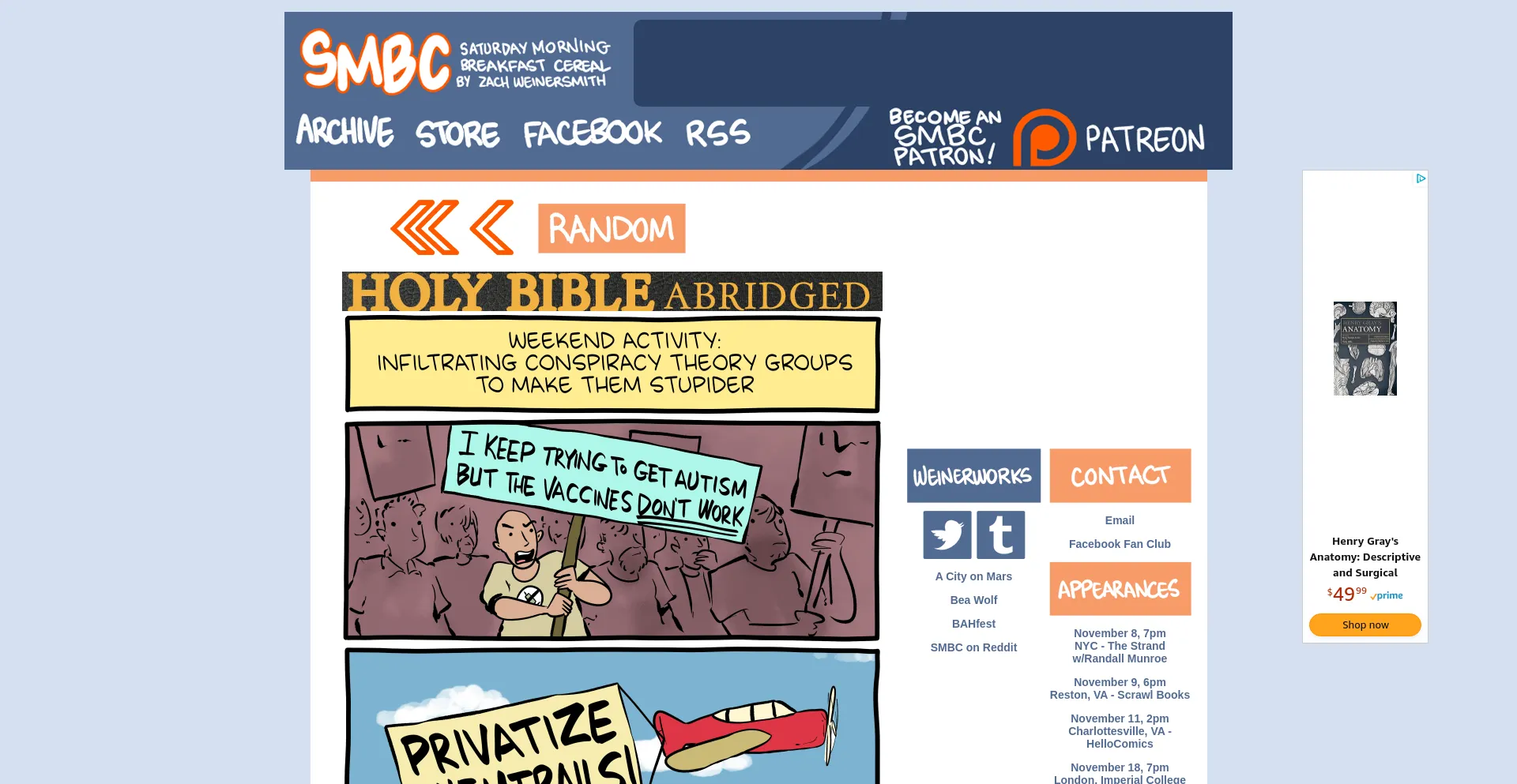 Screenshot of smbc-comics.com homepage