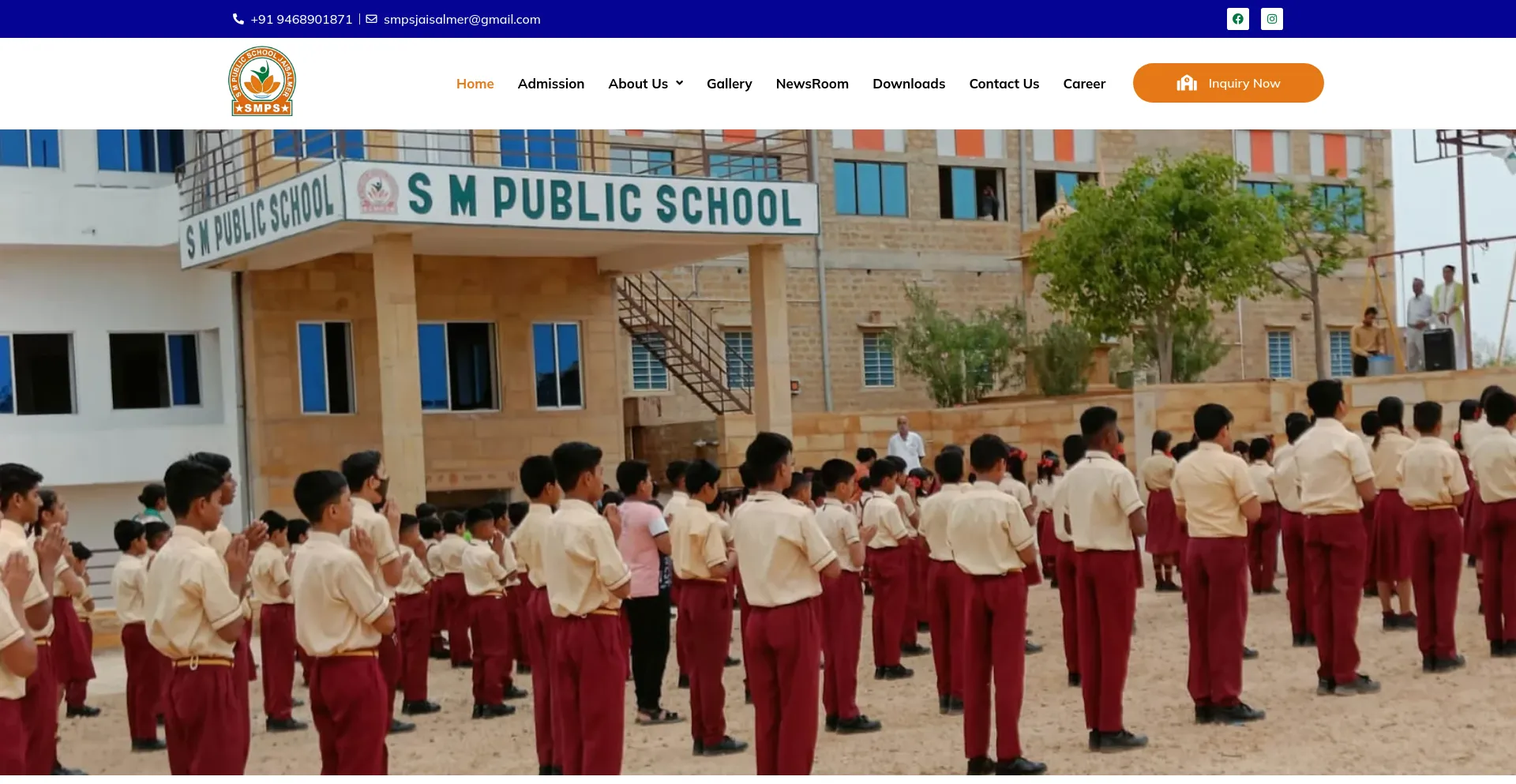 Screenshot of smpsjaisalmer.in homepage