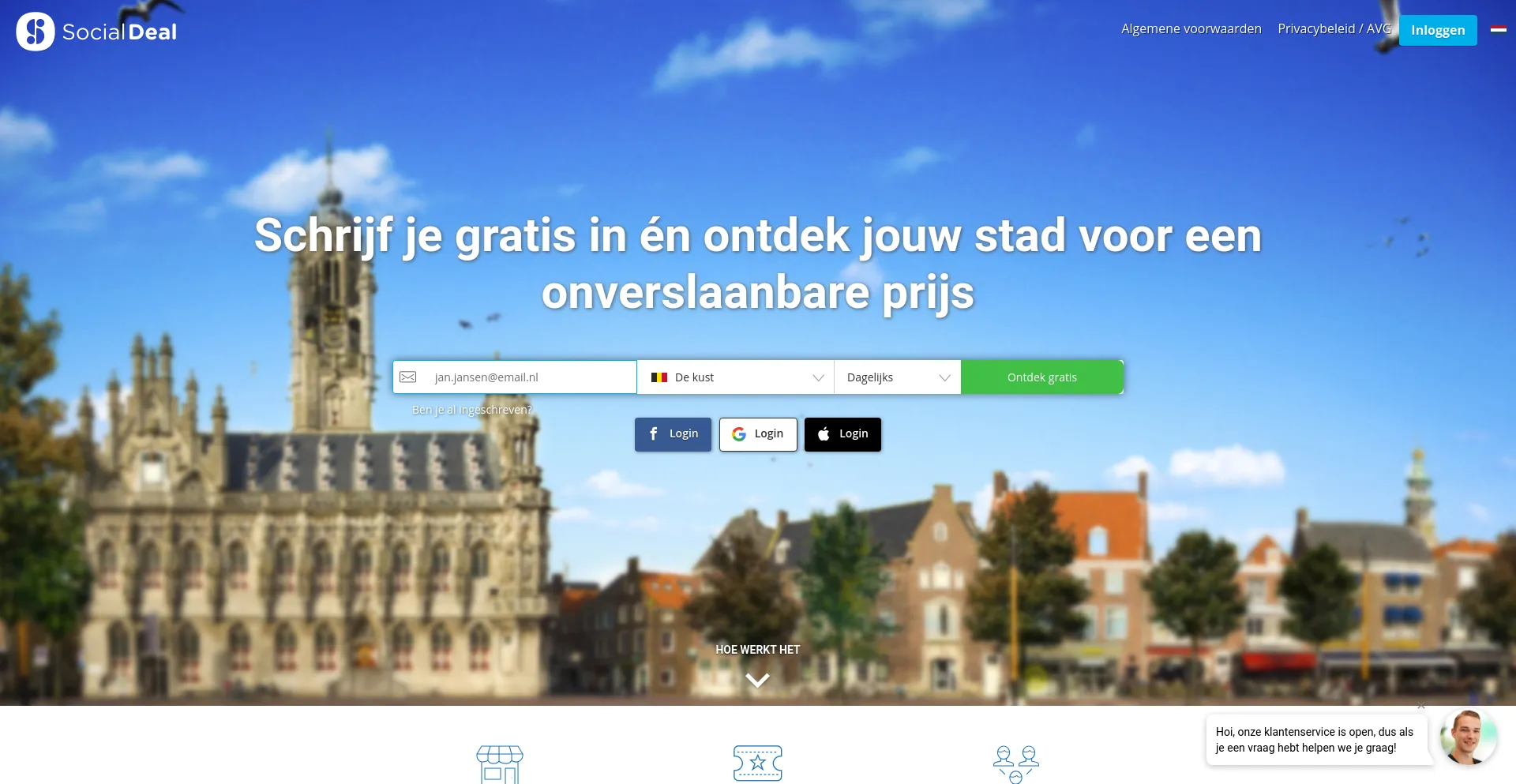 Screenshot of socialdeal.nl homepage