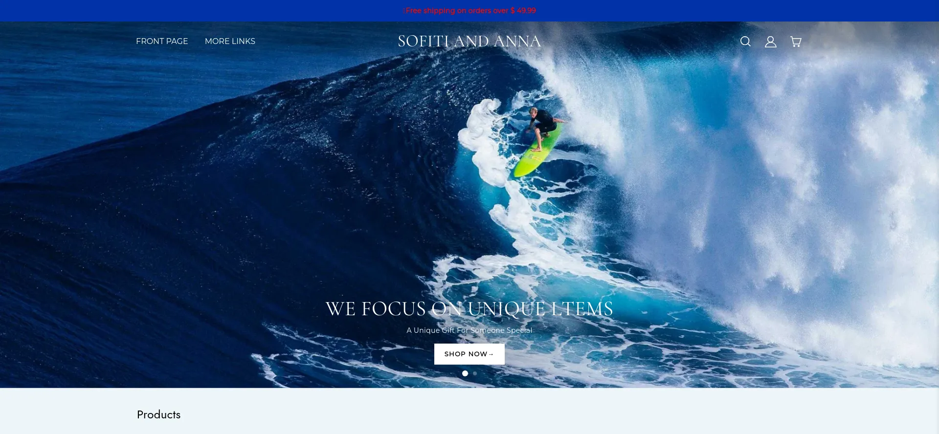 Screenshot of sofitiandanna.com homepage