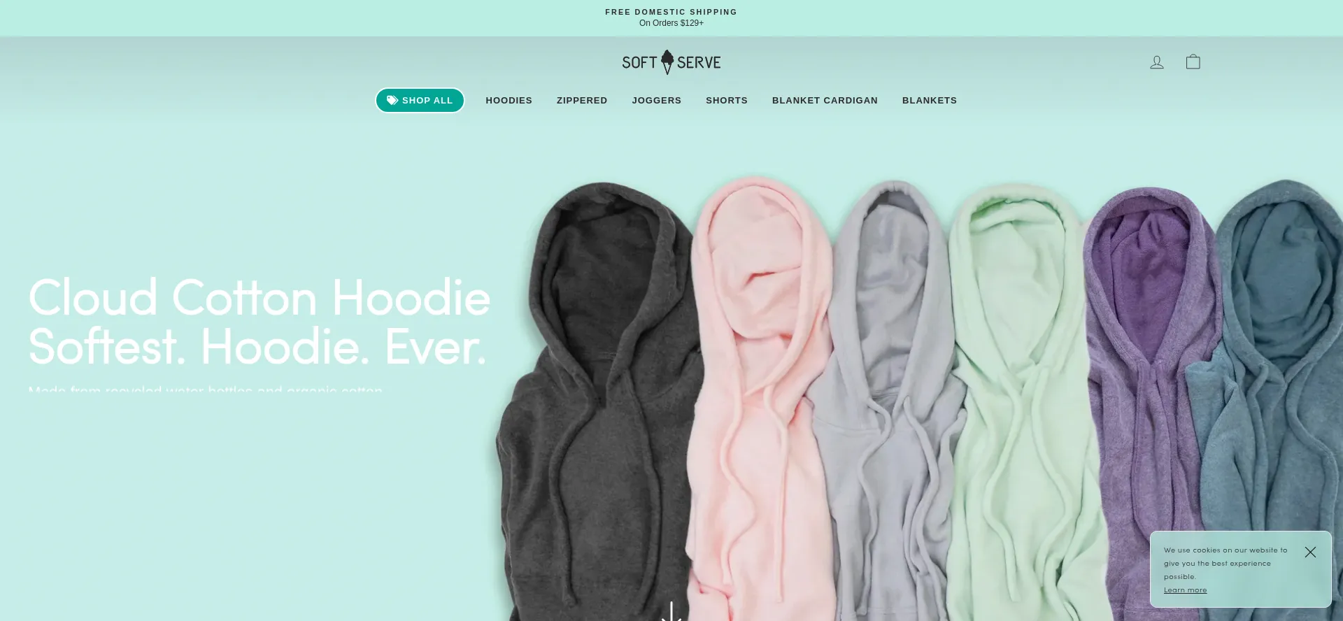 Screenshot of softserveclothing.com homepage