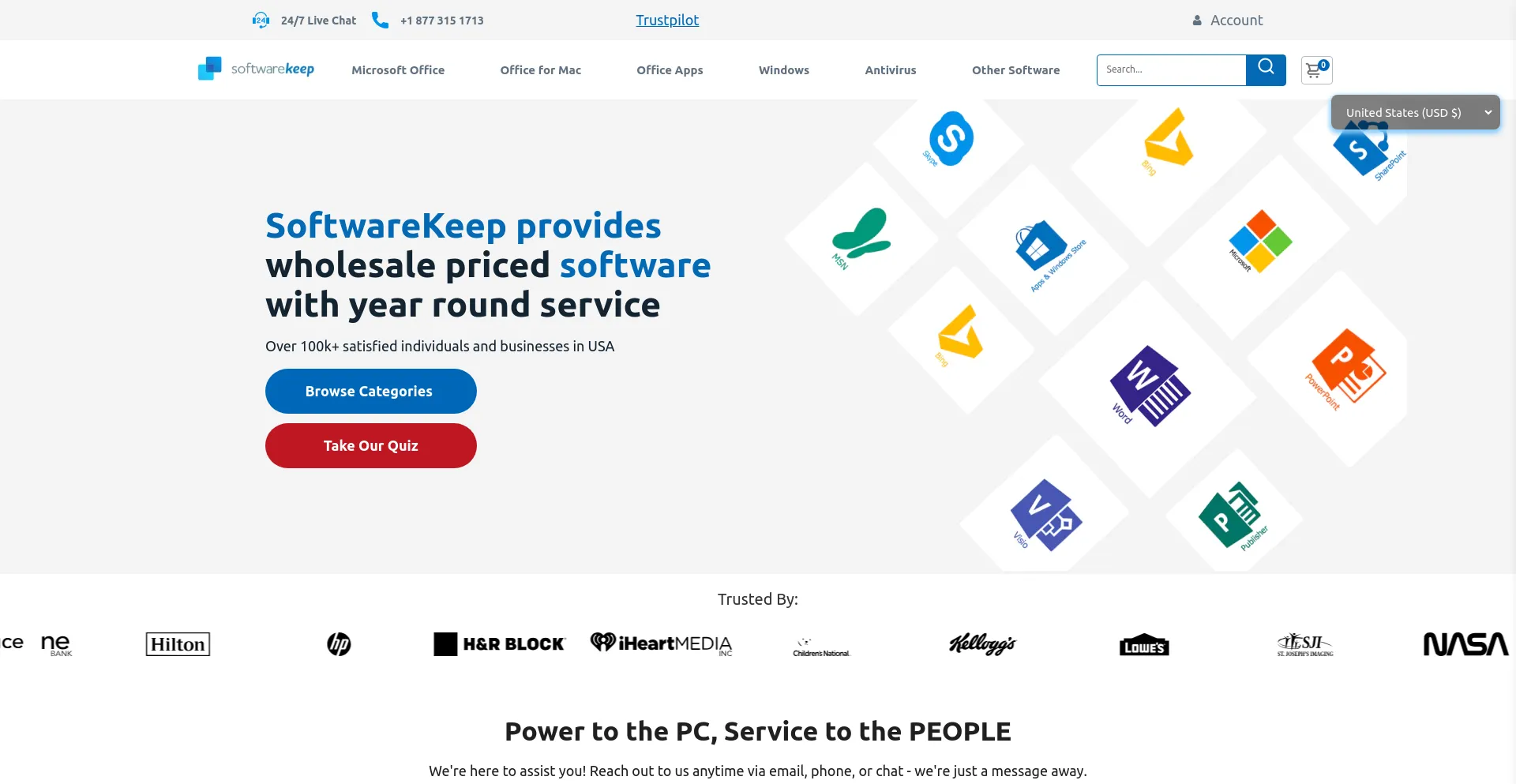 Screenshot of softwarekeep.com homepage