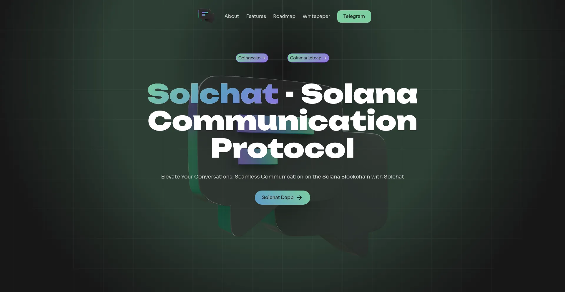 Screenshot of solchat.io homepage