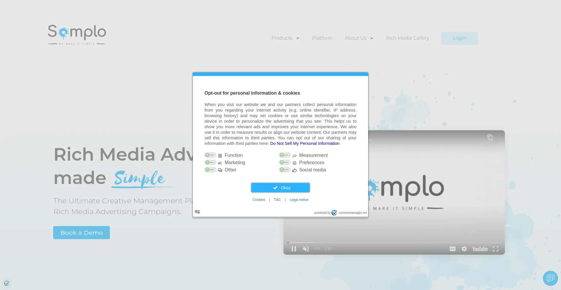 Screenshot of somplo.com homepage