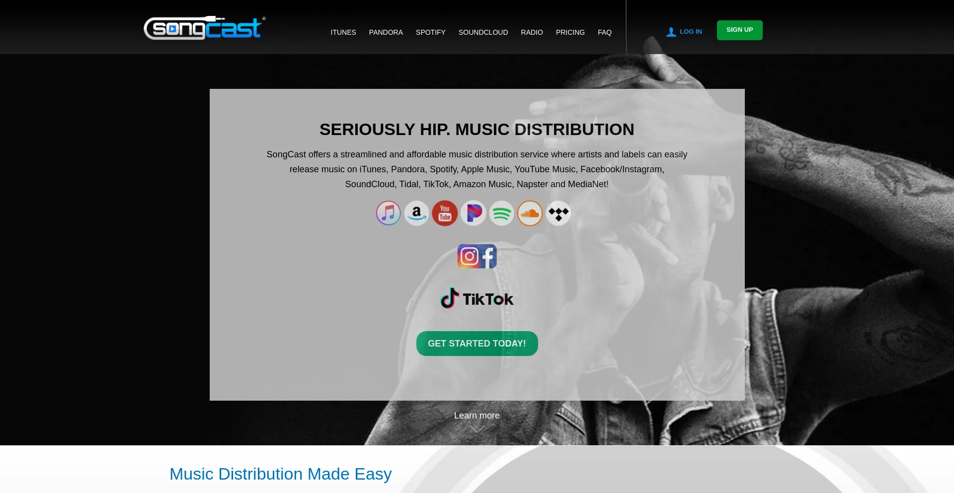 Screenshot of songcastmusic.com homepage